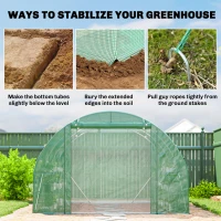 Outsunny 10'x11'x6' Walk-in Tunnel Greenhouse with Shelves, Mesh Door and Windows, Hoop House Greenhouse with PE Cover, Green(m-9)