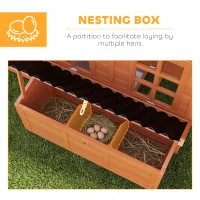 PawHut Wooden Chicken Coop with Nesting Box, Pull-Out Tray, Waterproof Roof, 39" Chicken House for 2-4 Chickens, Rabbits(m-5)