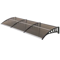 Outsunny Awning Door Canopy, 120" x 40" Polycarbonate Front Door Outdoor Patio Cover for UV Protection, Brown(m-11)