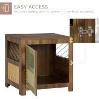 PawHut Dog Crate Furniture with Cushion, Wooden Dog Kennel End Table with Lockable Door, for Miniature Dogs, Indoor, Walnut(m-5)