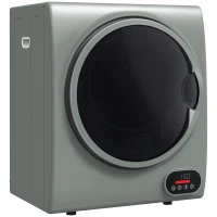 HOMCOM 1.5 cu.ft Portable Compact Clothes Laundry Dryer with Intelligent Drying for Apartments Dorms RVs, 850W, Charcoal Gray(m-11)