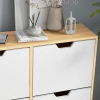 HOMCOM Shoe Storage Cabinet with 4 Flip Drawers and Adjustable Shelf, Shoe Cabinet for 8-16 Pairs of Shoes, Natural(m-9)
