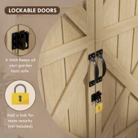 Outsunny Wooden Outdoor Storage Cabinet Garden Shed with Waterproof Asphalt Roof and Lockable Doors, Natural(m-7)
