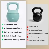 Soozier 9 lb Soft Kettlebell, Sand Filled Weight w/ Grip Handle, Kettlebell Weight for Full Body Workout, Green(m-7)
