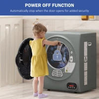 HOMCOM 1.5 cu.ft Portable Compact Clothes Laundry Dryer with Intelligent Drying for Apartments Dorms RVs, 850W, Charcoal Gray(m-6)