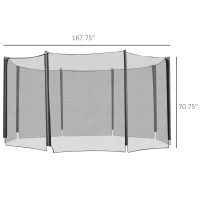 Aosom 14' Round Trampoline Enclosure Safety Net Fence Replacement Trampolining Bounce Part No Poles Included(m-3)