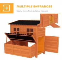 PawHut Wooden Chicken Coop with Nesting Box, Pull-Out Tray, Waterproof Roof, 39" Chicken House for 2-4 Chickens, Rabbits(m-6)