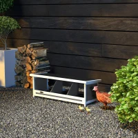 PawHut Wood Nesting Boxes Chicken Coop Accessories for Up to 3 Chickens, with Asphalt Roof, Gray(m-15)