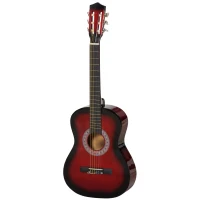 Soozier 36" Kids Acoustic Guitar Set with Easy Strings, Tuner, Picks, and Waterproof Case Included, Beginner Acoustic Guitar for Kids, Portable Acoustic Child Guitar, Wine Red(m-11)