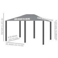 Outsunny 10' x 13' Outdoor Patio Gazebo Canopy Shelter with 6 Removable Sidewalls, & Steel Frame for Garden, Lawn, Backyard and Deck, Grey(m-3)