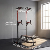 Soozier Power Tower Pull Up Bar Station for Home Gym Training Workout Equipment With Sit Up Bench(m-3)