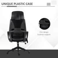 Vinsetto Ergonomic Home Office Mesh Desk Chairs, Computer Task Chair with Massage Lumbar Cushion, Adjustable Seat & Headrest, Rocking Function, Black(m-8)