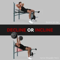 Soozier Incline Decline Weight Bench with Leg Extension and Barbell Rack, Adjustable Bench Press Weight Lifting Bench(m-5)