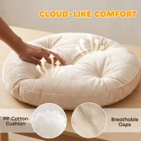 PawHut Rattan Cat Bed, Elevated Handwoven Cat Basket Bed with Soft Cushion and Metal Base(m-5)