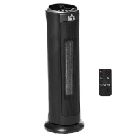 HOMCOM 2-In-1 Portable Electric Tower Heater, Oscillating Space Heater with 12H Timer, Three Heating Modes, 750/1500W, for Indoor Use, Black(m-13)