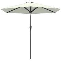 Outsunny Patio Sun Umbrella, Outdoor Parasol with 6 Ribs, Cream White(m-2)