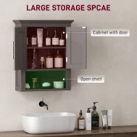 kleankin Bathroom Wall Cabinet, Medicine Cabinet, Toilet Storage Cabinet with Shelf for Living Room and Entryway, Brown(m-4)