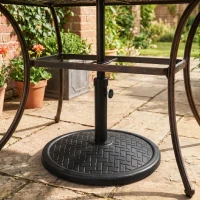 Outsunny 31lbs Concrete Round Patio Umbrella Base Holder, Outdoor Market Umbrella Stand Weight for Lawn, Deck, Backyard, Garden, Black(m-1)
