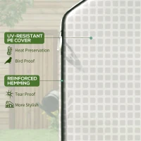 Outsunny Portable Greenhouse, Walk-In Small Outdoor Green House with 2 Tier U-Shaped Flower Rack Shelves, 4.6' x 4.7', White(m-5)