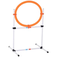 PawHut 2-in-1 Dog Obstacle Training Agility Equipment Tire Jump Ring/Hurdle Bar with a Simple & Easy Setup & Storage Bag(m-11)