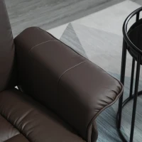 HOMCOM PU Leather Recliner Chair with Ottoman, Swivel Recliner and Ottoman with Round Wrapped Base for Living Room, Brown(m-9)