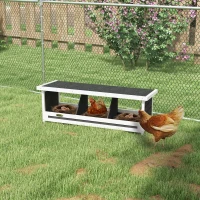 PawHut Wood Nesting Boxes Chicken Coop Accessories for Up to 3 Chickens, with Asphalt Roof, Gray(m-3)