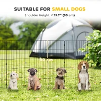 PawHut Foldable Metal Exercise Dog Playpen, Expandable Pet Fence for Small & Medium Dogs, 20" x 32", 8 Panels, Black(m-5)