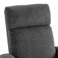 HOMCOM 360° Swivel Accent Chair, Modern Armchair with Thick Backrest & Cushion, Corduroy Upholstered, Dark Grey(m-11)