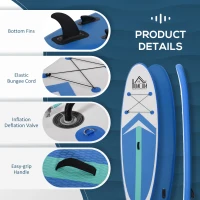Soozier Inflatable Stand Up Paddle Board Ultra-Light Yoga SUP with Non-Slip Deck Pad, Premium Accessories, Waterproof Bag, Safety Leash and Hand Pump for Surfing, Touring and Fishing, Blue(m-5)