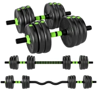 Soozier Adjustable Dumbbell Set, 4 in 1 Weights Dumbbells Set for Home Gym, 44lb Free Weights with Connector and Non-Slip Grip(m-9)