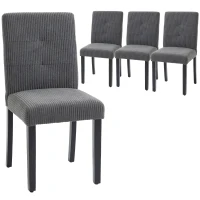 HOMCOM Modern Dining Chairs Set of 4, Kitchen Chairs with Rubberwood Legs and Padded Seat, Dark Grey(m-9)