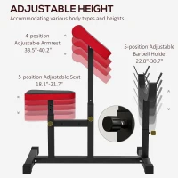 Soozier 265 LBS Preacher Curl Bench for Strength Training, Adjustable Seated Arm Isolated Barbell Dumbbell Bicep Station, Black(m-4)