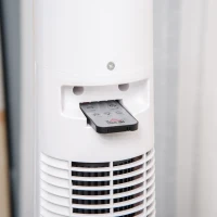HOMCOM 38 Inch Tower Fan for Bedroom Cooling, 70°Oscillating Fan with 3 Speeds, 12H Timer, and Remote Control, Standing Floor Fan for Home Office, White(m-9)