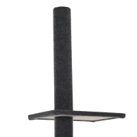 PawHut Floor-to-Ceiling Cat Tree Climbing Tower with Sisal-Covered Scratching Posts Natural Cat Tree Activity Center for Kittens Tower Furniture, Gray(m-8)