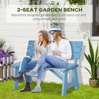 Outsunny Wooden Garden Bench for Outdoor, 2-person Patio Bench, Loveseat Furniture for Lawn, Deck, Yard, Porch and Entryway, Blue(m-4)
