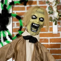 Outsunny 72" Life Size Outdoor Halloween Decorations Zombie, Animated Prop Animatronic Decor with Sound and Motion Activated, Light Up Eyes, Howling Sound(m-12)