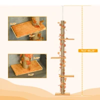 Pawhut Floor to Ceiling Cat Tree with Adjustable Height 80"- 95(m-3)