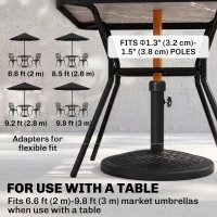 Outsunny 31lbs Concrete Round Patio Umbrella Base Holder, Outdoor Market Umbrella Stand Weight for Lawn, Deck, Backyard, Garden, Black(m-4)