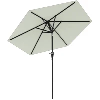 Outsunny Patio Sun Umbrella, Outdoor Parasol with 6 Ribs, Cream White(m-13)