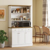 HOMCOM Kitchen Pantry Buffet Server Hutch Storage Sideboard Bookcase with Drawers & Cabinets for Living Room Cabinet Console(m-1)