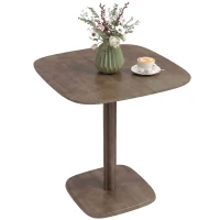 HOMCOM Dining Table for 4 People - Modern Kitchen Table with Wood-Effect Top, 27.6" x 27.6", Dark Brown(m-9)