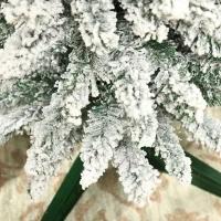 HOMCOM 6' Snow Flocked Artificial Pencil Christmas Tree, Slim Xmas Tree with Realistic Branches and Plastic Base Stand, Green(m-9)