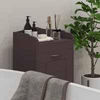 HOMCOM Tilt-out Laundry Storage Cabinet with Tabletop and Compartment Hamper, Coffee(m-7)