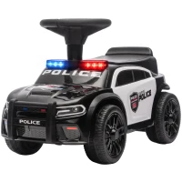 Qaba Toddler Push Car, Ride on Car with Light, Music, Under-Seat Storage and Anti Tip Device for 18-36 Months, Black(m-2)