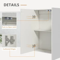 kleankin Wall Mounted Bathroom Cabinet with Mirror, Bathroom Medicine Cabinet with 2 Doors, Adjustable Shelf Soft Close Mechanism(m-7)