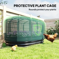 Outsunny 6' x 3' Galvanized Raised Garden Bed with Crop Cage Net Cover and Watering System, Outdoor Planter Box, Dark Grey(m-4)