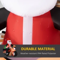 HOMCOM 5.5' H Christmas Holiday Yard Inflatable Outdoor, Light Up LED Decoration, Santa Claus Riding a Motorcycle(m-5)