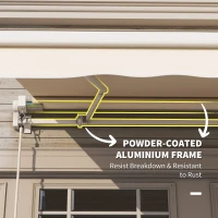 Outsunny 10' x 8' Retractable Awning, Patio Awnings, Sunshade Shelter w/ Manual Crank Handle, Beige(m-6)