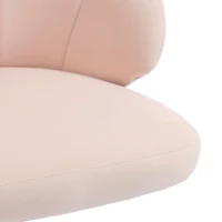 HOMCOM Task Desk Chair, Petal Office Chair with Swivel Wheels with Wide Seat, Velvet, Adjustable Height, Pink(m-12)