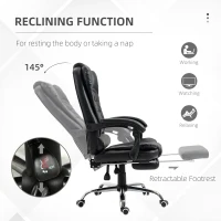 HOMCOM High Back Computer Office Chair with Footrest, Black(m-5)